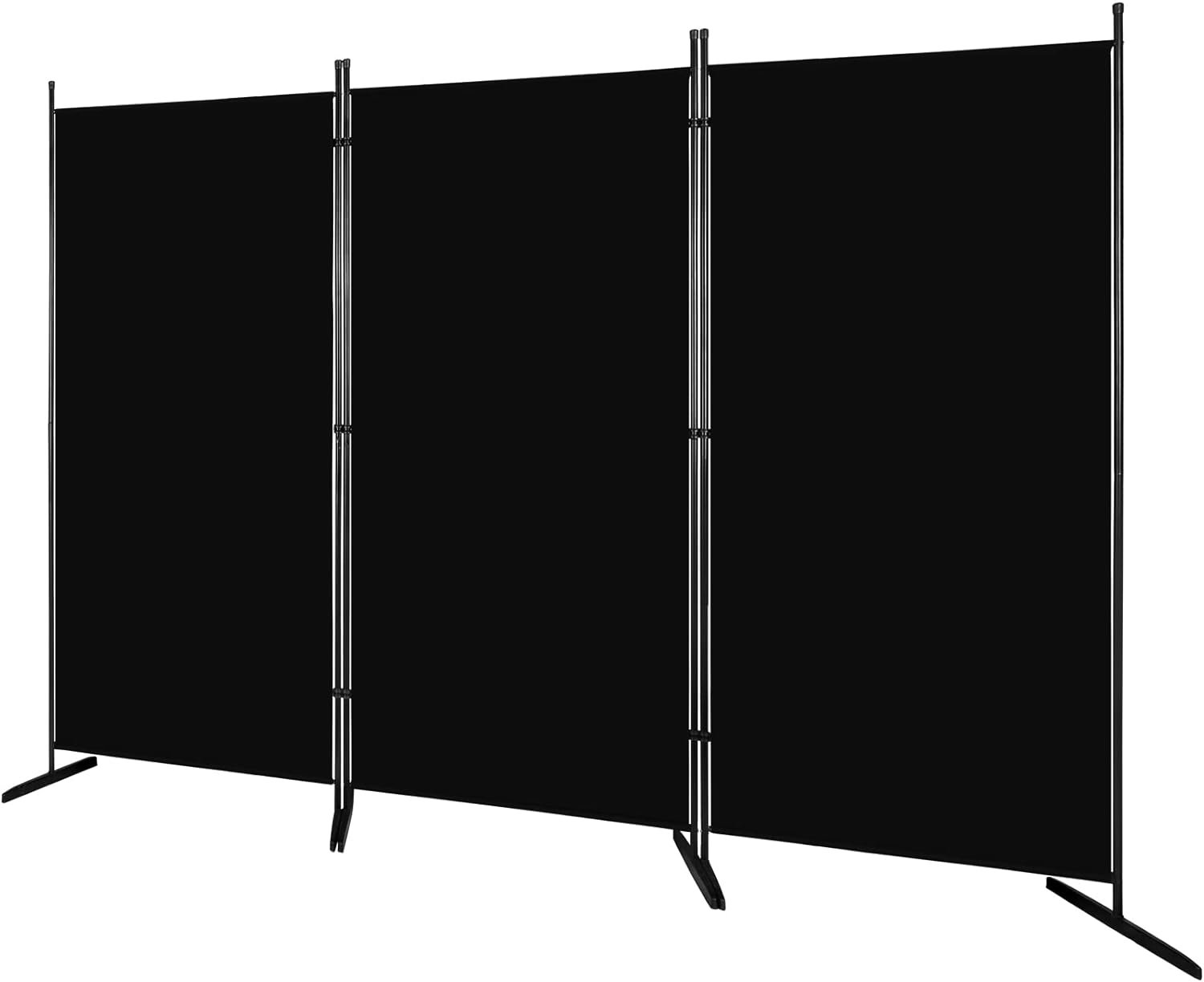 Room Divider 3-Panel Folding Portable Office Walls Divider, Folding Privacy Screens Reduce Ambient Noise in Workspace, Classroom and Healthcare Facilities - 102 W X 16 D x 70 H (Black) Room Divider 3-Panel Folding Portable Office Walls Divider, Folding Privacy Screens Reduce Ambient Noise in Workspace, Classroom and Healthcare Facilities - 102 W X 16 D x 70 H (Black)
